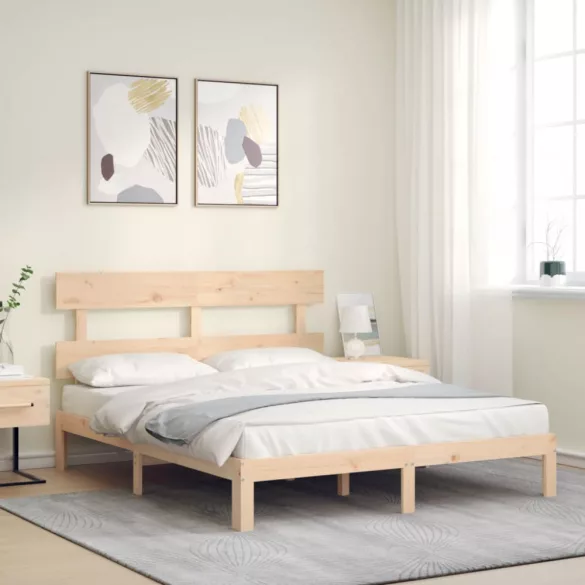tömör fa ágykeret fejtámlával King Size