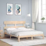tömör fa ágykeret fejtámlával King Size