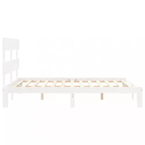 fehér tömör fenyőfa ágy matrac nélkül 160 x 200 cm