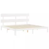 fehér tömör fa ágykeret fejtámlával Super King Size