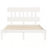 fehér tömör fenyőfa ágy matrac nélkül 140x190 cm