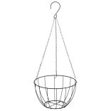 4 db fekete acél függő növénytartó kókusz béléssel Ø 35x52 cm