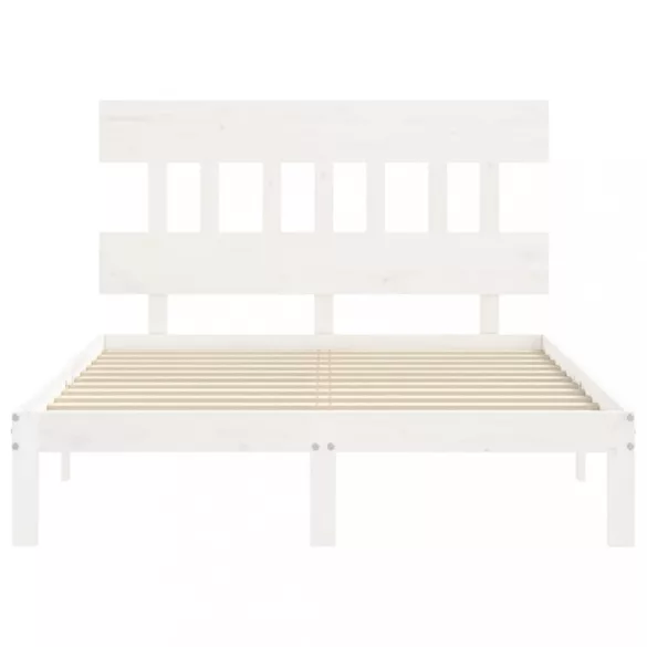 fehér tömör fenyőfa ágy matrac nélkül 120 x 200 cm