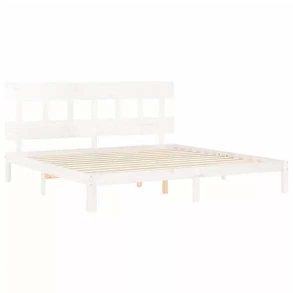 fehér tömör fenyőfa ágy matrac nélkül 200 x 200 cm