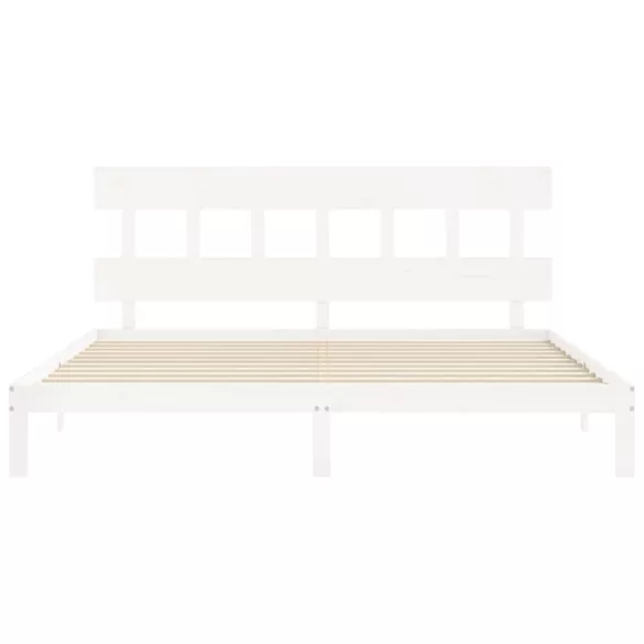 fehér tömör fenyőfa ágy matrac nélkül 200 x 200 cm