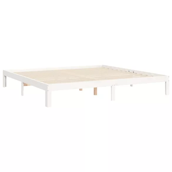 fehér tömör fenyőfa ágy matrac nélkül 200 x 200 cm