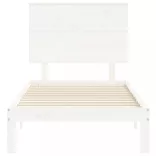 fehér tömör fa ágykeret fejtámlával (Single)
