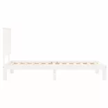fehér tömör fa ágykeret fejtámlával (Single)