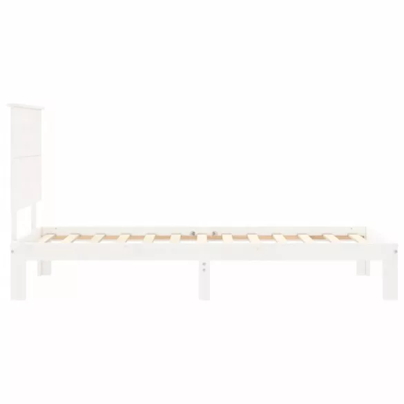 fehér tömör fa ágykeret fejtámlával (Single)
