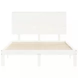 fehér tömör fa ágykeret fejtámlával Small Double
