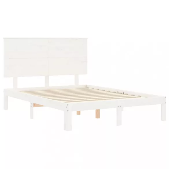 fehér tömör fenyőfa ágy matrac nélkül 140x190 cm