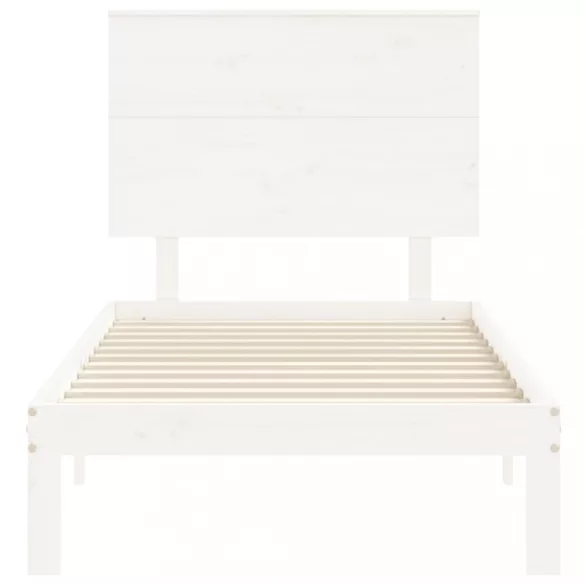 fehér tömör fenyőfa ágy matrac nélkül 90 x 200 cm