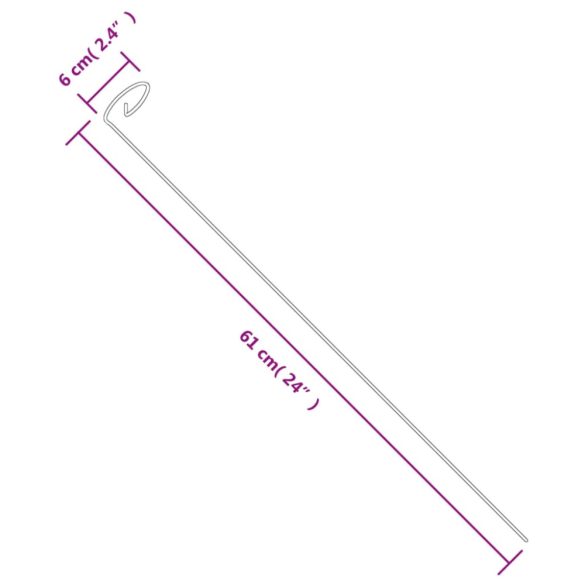 20 db sötétzöld acél kerti növénykaró 61 cm