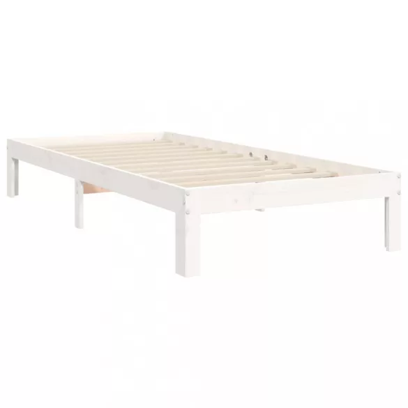 fehér tömör fenyőfa ágy matrac nélkül 100 x 200 cm