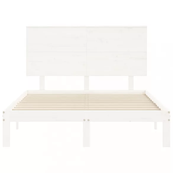 fehér tömör fenyőfa ágy matrac nélkül 120 x 200 cm