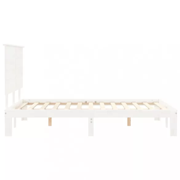 fehér tömör fenyőfa ágy matrac nélkül 120 x 200 cm