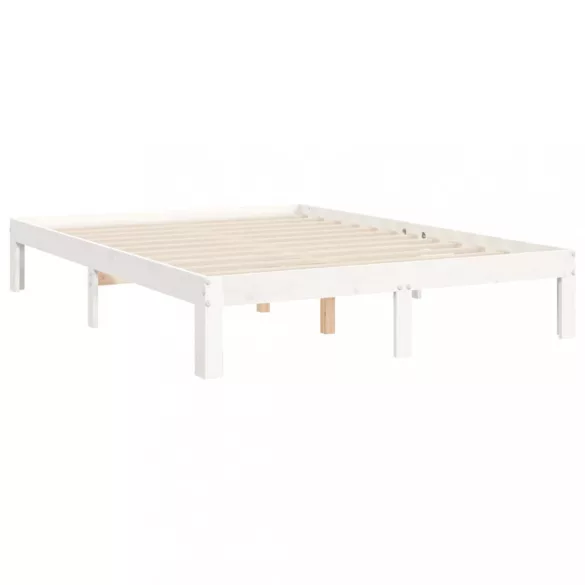 fehér tömör fenyőfa ágy matrac nélkül 120 x 200 cm