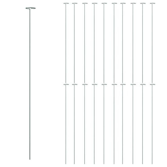 20 db sötétzöld acél kerti növénykaró 91 cm