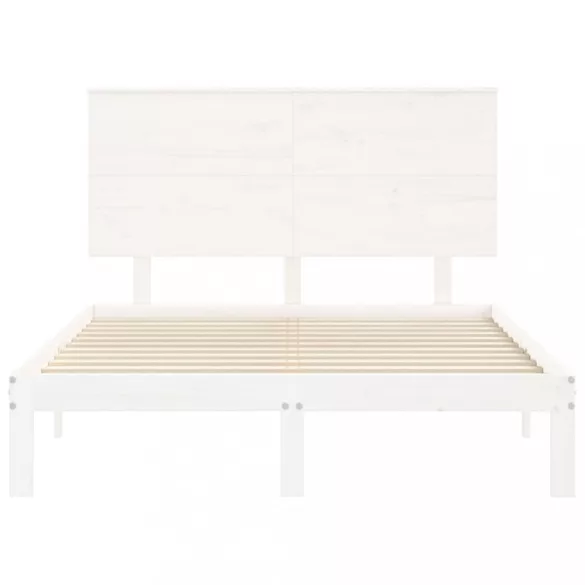 fehér tömör fenyőfa ágy matrac nélkül 140 x 200 cm