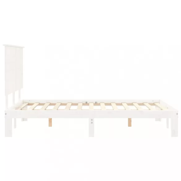 fehér tömör fenyőfa ágy matrac nélkül 140 x 200 cm