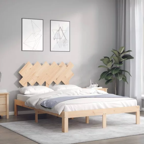 tömör fa ágykeret fejtámlával Small Double