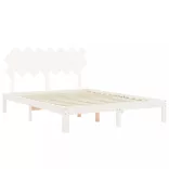 fehér tömör fenyőfa ágy matrac nélkül 140x190 cm