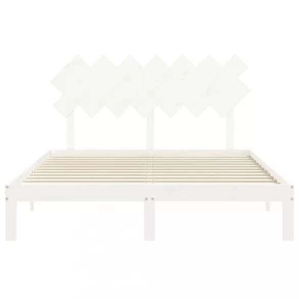 fehér tömör fenyőfa ágy matrac nélkül 140x190 cm