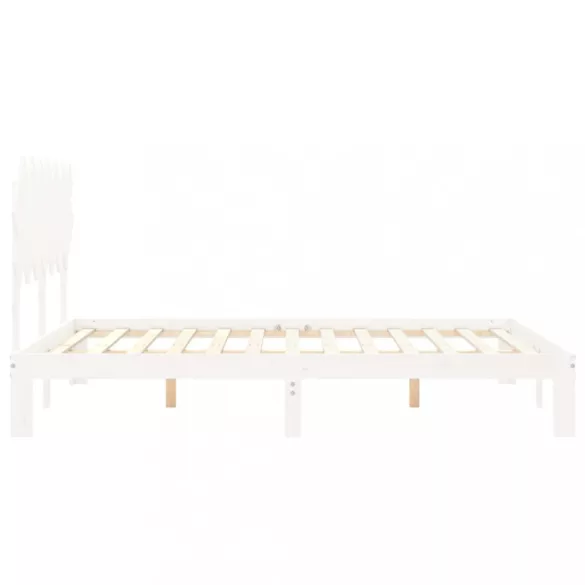 fehér tömör fenyőfa ágy matrac nélkül 140x190 cm