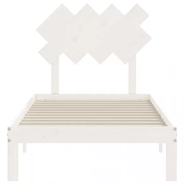 fehér tömör fenyőfa ágy matrac nélkül 90 x 200 cm