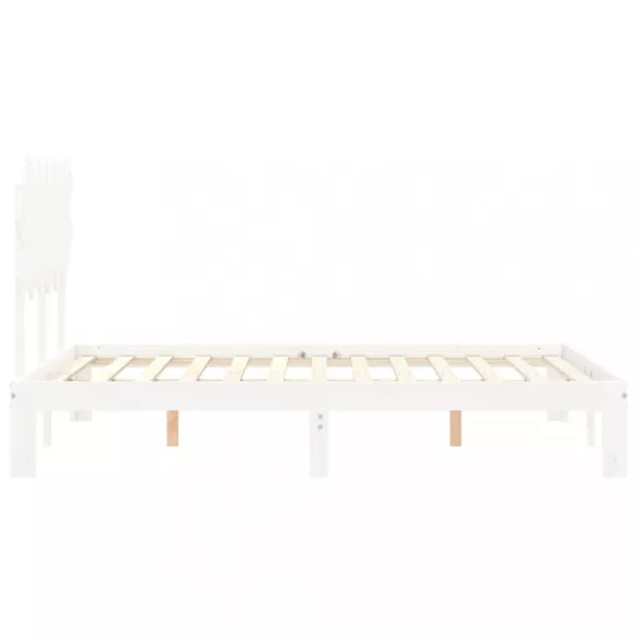 fehér tömör fenyőfa ágy matrac nélkül 120 x 200 cm
