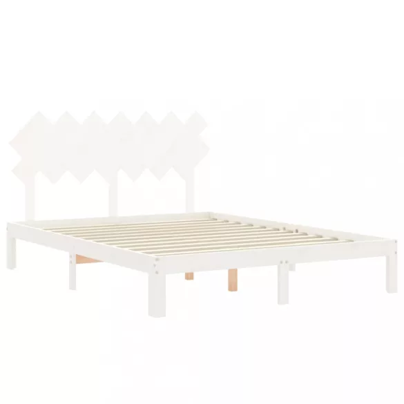 fehér tömör fenyőfa ágy matrac nélkül 140 x 200 cm