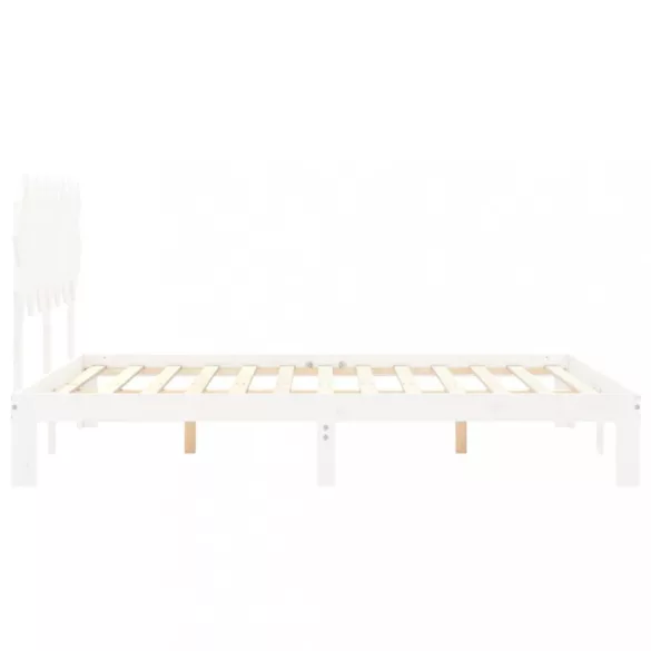 fehér tömör fenyőfa ágy matrac nélkül 140 x 200 cm
