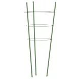 5 db zöld acél kerti növénytámasz 3 gyűrűvel 45 cm