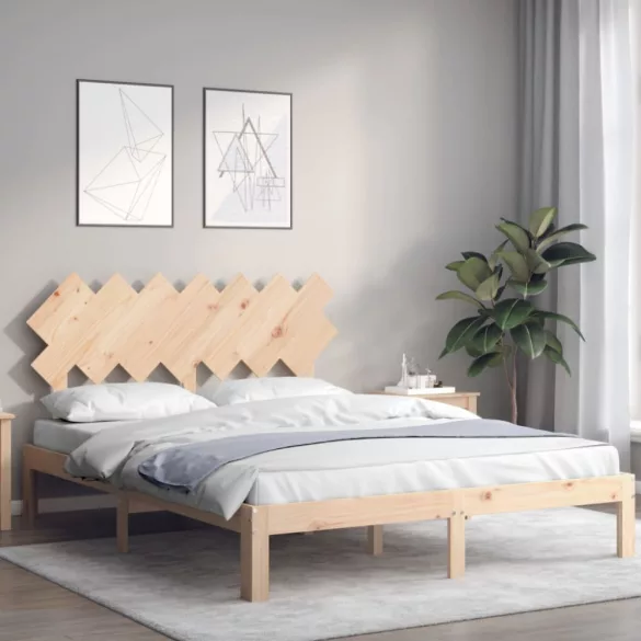 tömör fa ágykeret fejtámlával King Size