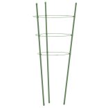 5 db zöld acél kerti növénytámasz 3 gyűrűvel 60 cm