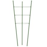 5 db zöld acél kerti növénytámasz 3 gyűrűvel 60 cm