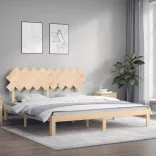 tömör fa ágykeret fejtámlával Super King Size