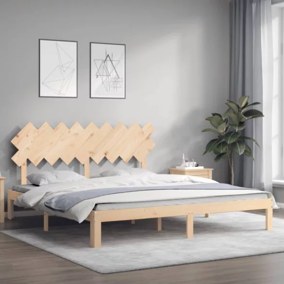tömör fa ágykeret fejtámlával Super King Size