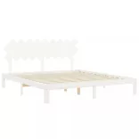 fehér tömör fa ágykeret fejtámlával Super King Size