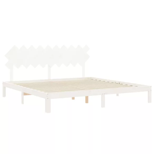 fehér tömör fenyőfa ágy matrac nélkül 200 x 200 cm