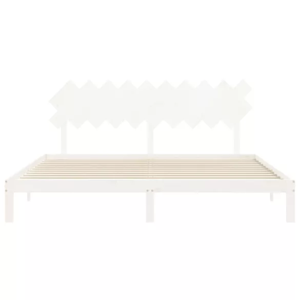 fehér tömör fenyőfa ágy matrac nélkül 200 x 200 cm