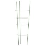 5 db zöld acél kerti növénytámasz 4 gyűrűvel 90 cm