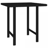 3 db fekete polyrattan kisasztal
