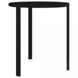 3 db fekete polyrattan kisasztal