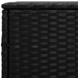 3 db fekete polyrattan kisasztal