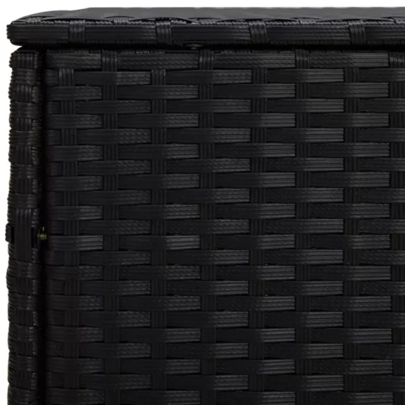 3 db fekete polyrattan kisasztal