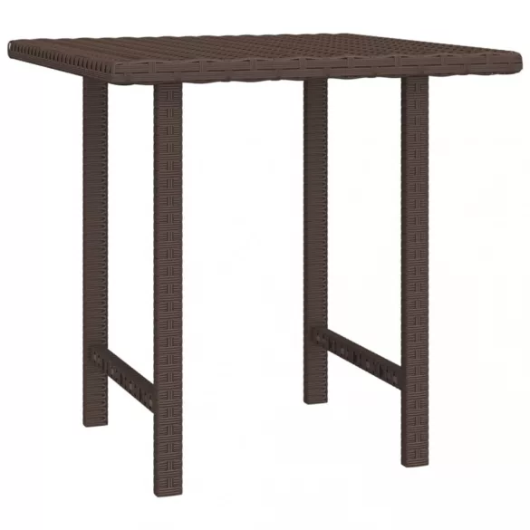 3 db barna polyrattan kisasztal