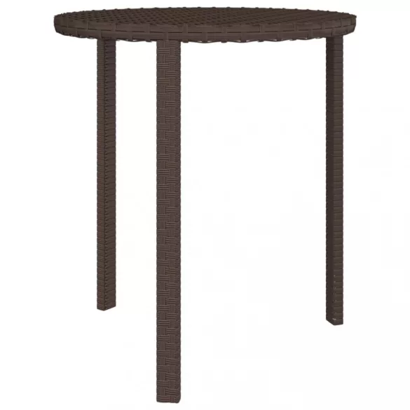 3 db barna polyrattan kisasztal