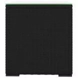 fekete polyrattan és edzett üveg kisasztal 40 x 37 x 40,5 cm