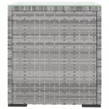 szürke polyrattan és edzett üveg kisasztal 40 x 37 x 40,5 cm